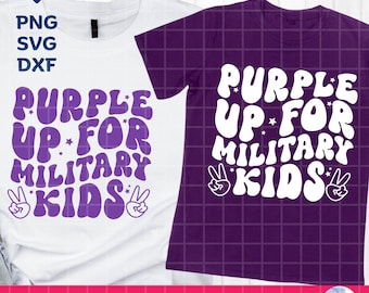 Purple Up Military Kids SVG PNG DXF: Military Child Month (Digital Download)