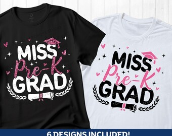 Girls Pre-K Graduation Shirt SVG: Miss Preschool Grad Design (Digital Download