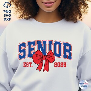 Senior 2025 SVG PNG, Coquette Bow Senior Class von 2025 Schnittdatei für Cricut, Senior Bow, Senior 2025 Abschlussgeschenk, Abitur