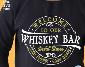 Whiskey Bar Sign SVG PNG: Man Cave Decor, Father's Day (Digital Download)