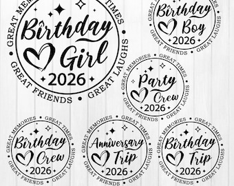 Birthday Trip 2026 Bundle SVG: Cricut for Cut File (Digital Download)