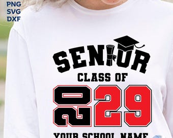 Class of 2029 Senior SVG: Graduation Cut File (Digital Download)