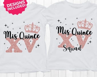 Mis Quince SVG Bundle: Glitter Png, Quinceañera Design (Digital Download)