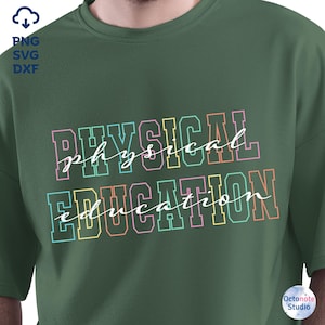 体育教師向けSVG＆PNG：体育シャツデザイン（デジタルダウンロード）