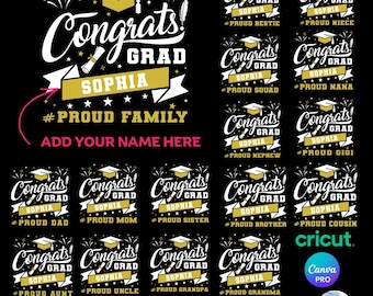 Congrats Grad SVG Bundle: Proud Family Graduate (Digital Download)