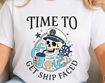 Ship Faced Skull SVG PNG: Funny Cruise Vacation Design Cutfiles (Digital Download)
