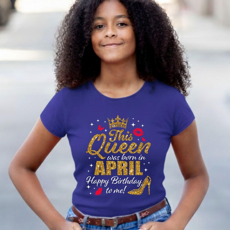 April Birthday Queen SVG PNG: High Heels, Lips, Butterflies Design Cut ...
