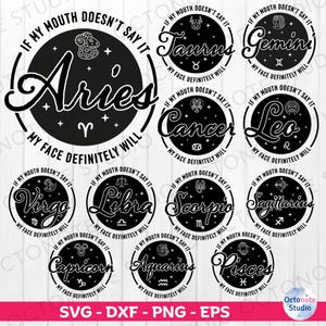All Zodiac Signs SVG, DXF, PNG, Astrological Svg, Zodiac  All Zodiac Signs Svg, Astrology Svg, Cut File Cricut, Silhouette.