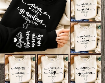 Custom Mom Grandma Est Year SVG Bundle, Gift for Mama Cricut (Digital Download)