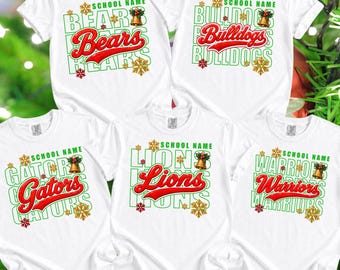 Custom Christmas Mascot PNG, Personalized School Mascot PNG, Custom Team Name PNG