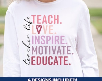Teacher Life SVG, Teacher Appreciation, School Cut File (Digital Download)