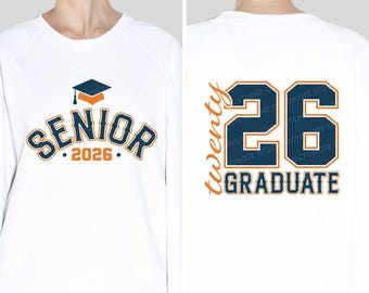 Senior 2026 Graduation SVG Bundle: Shirt Design, Cap & Gown (Digital Download)