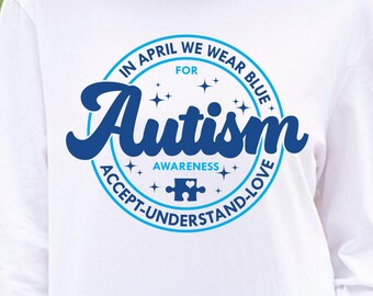 Diseño SVG para concienciación sobre el autismo: En abril vestimos de azul (descarga digital)
