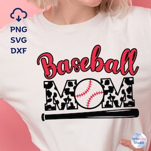 Baseball Mom Leopard Svg Png Dxf File, Baseball Svg, Baseball Mama Svg, Sports Mom Svg, Baseball Shirt Svg, File for Cricut, DTF Sublimation