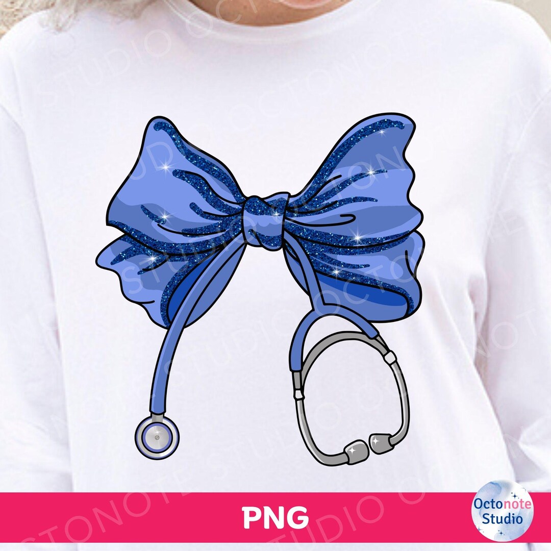 Nurse Coquette Bow Stethoscope PNG - Sublimation Design (digital ...