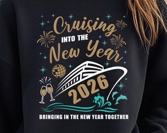 Cruising into 2026 New Year Image, Cruise Ship, Dolphins (Digital Download)