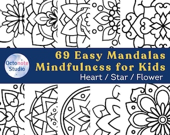 Bold and Easy Mandalas Coloring Pages: Mindful Art for Kids, Teens (Printable PDF)