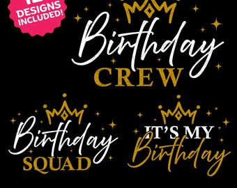 Birthday Squad SVG Bundle: DIY Birthday Crew Shirts (Digital Cut File)