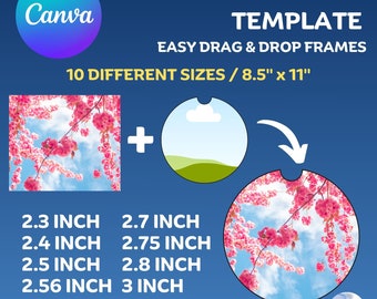 Canva-mall för bilunderlägg: Sublimeringsdesign (digital nedladdning)