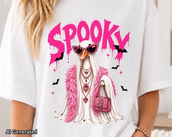 Fantasma de ganso glamuroso PNG, Fantasma preppy PNG, Fantasma de ganso de Halloween PNG, Diseño espeluznante Boojee, Boujee PNG (Descarga digital)