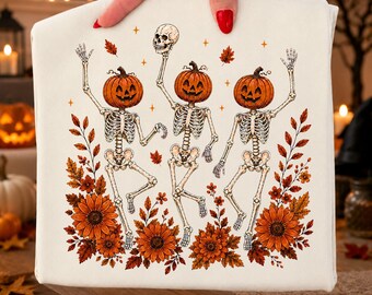 Scheletro di fiori selvatici PNG, Scheletro floreale spettrale PNG, Scheletro botanico PNG, Halloween preppy PNG, Download per sublimazione della stagione spettrale