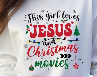 Jesus and Christmas Movies SVG, Christian PNG, Cricut Cut File (Digital Download)
