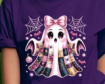 Pink Halloween Ghost PNG: Leopard Pumpkin, Boho Floral (Digital Download 3000x3000 px)