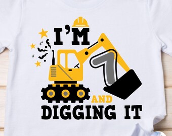 7th Birthday Excavator SVG: "I'm 7 And Digging It" (Digital Download)