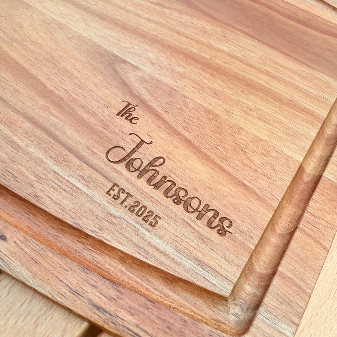 Personalized Acacia Wood Cutting Board | Custom Engraved Charcuterie ...