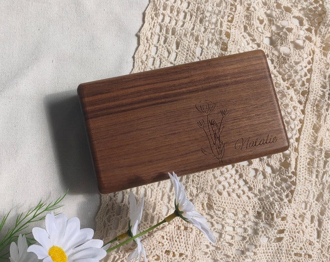 Personalized Wooden Jewelry Box | Custom Engraved Wooden Jewelry Box | Bridesmaid Jewelry Box |Jewelry Organizer|Gift for Her|Gift for Women
