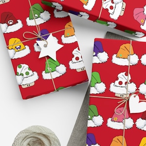 Carta da regalo natalizia ispirata a Super Mario Bros / Carta da regalo natalizia per cappelli di Babbo Natale / Carta da regalo natalizia
