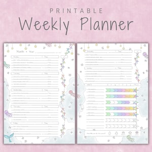 2025-2026 Gamified Undated Planner Habit Tracker | Bujo Agenda Coloring Printable | A5 A4 Letter | Premade ADHD Digital Planner Template