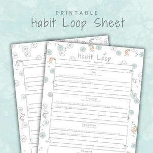 Self-Care Wellness Habit Loop Worksheet | Atomic Habits Printable for Habit Building & Behavior Change | James Clear Self-Improvement Bujo