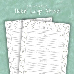 Secret Garden Atomic Habits Habit Loop Worksheet | Self-Improvement Printable for Habit Formation and Growth | Habit Formation Plan Template