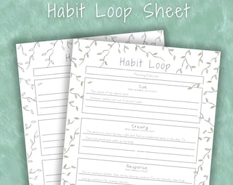 Secret Garden Atomic Habits Habit Loop Worksheet | Self-Improvement Printable for Habit Formation and Growth | Habit Formation Plan Template