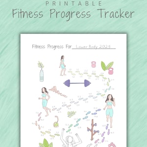Kleurplaat fitnessprogressietracker afdrukbaar | Gym Log Bullet Journal Fitness | A5-A4-formaat | Wekelijkse fitnesstracker met gamificatie