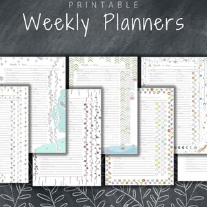 Färbung Planer Printable Bundle | Niedliche Undatierte Wochenjournal-Vorlagen | A5, A4, Letter | Ästhetische Bujo Einsätze | Gamifizierter Planer PDF