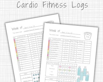 Weekly Cardio Workout Log Printable Sheet | A5, A4, Letter | Colorable Fitness Bujo Week Workout Planner | Gamified Gym Workout Log Diary