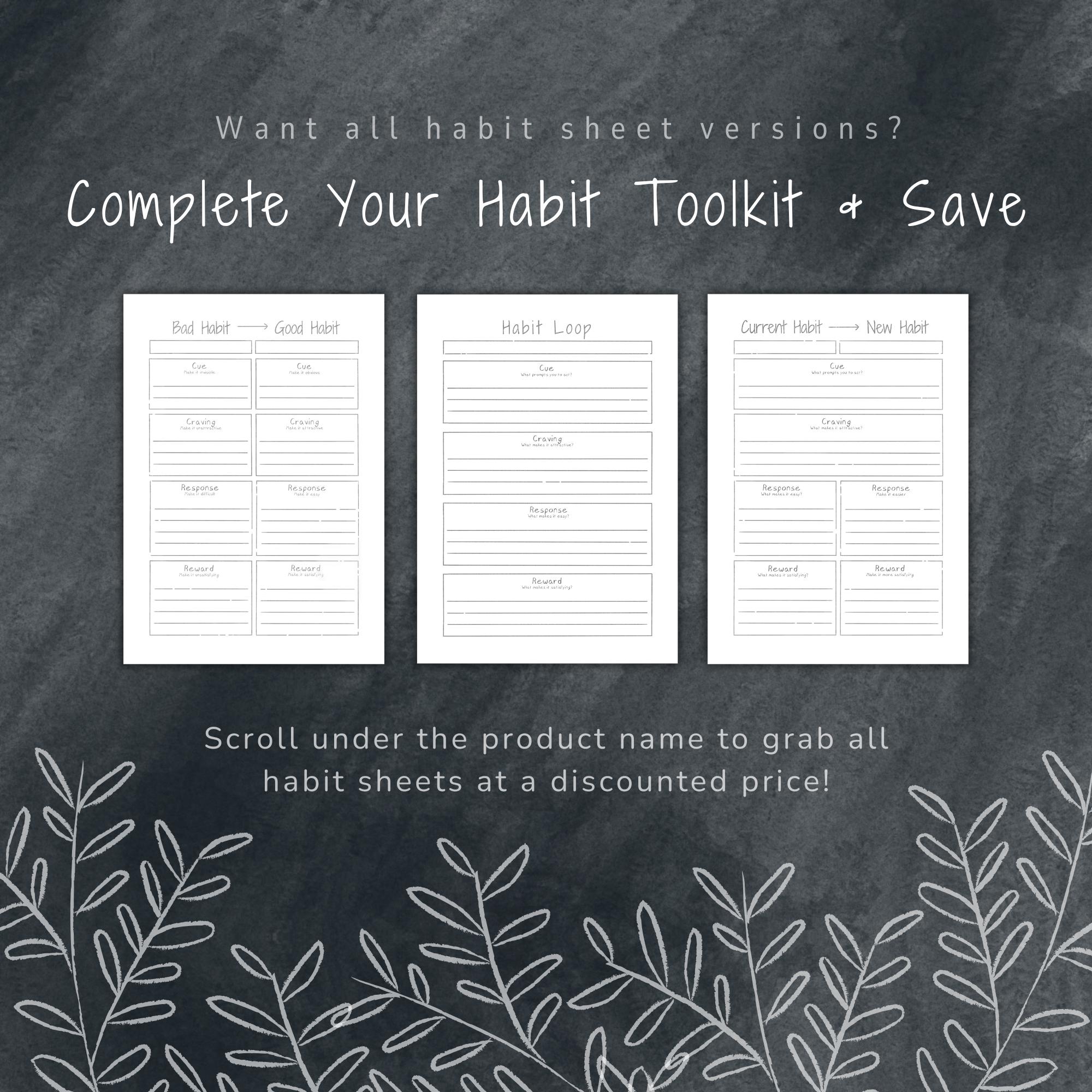 Atomic Habits Worksheet | Minimalist Habit Loop Template