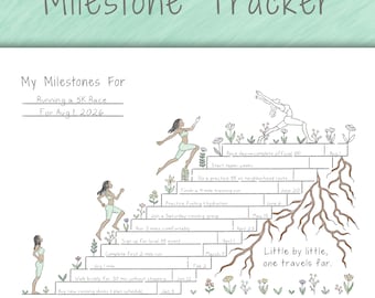Colorable Milestones Progression Tracker Printable | A5 A4 Letter | Gamified Growth Level Up Planner | Aesthetic Bujo Fitness Coloring Page