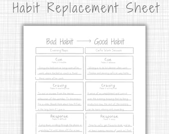 Minimalist Atomic Habits James Clear Worksheet Printable | A4, A5, Letter | Habit Breaking to Habit Building Behavior Change Bujo Template