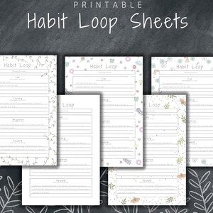 Pacote de Planilhas de Hábitos em Ciclo | Conjunto de Cadernos de Exercícios de Hábitos Atômicos | A5, A4 e Carta | Modelo de Hábitos para Imprimir | Formação de Hábitos em Ciclo no Bullet Journal