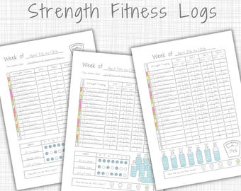 Weekly Strength Training Workout Gym Journal Log | A5, A4, Letter | Fit Week Workout Planner | Coloring Gamified Level Up Fitness Bujo Sheet