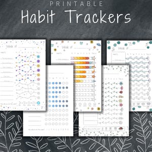 Ensemble imprimable de suivi des habitudes | Bullet Journal préfabriqué | Trackers à colorier | Quotidien | Hebdomadaire | A5 A4 Lettre | Encarts de page | Gamifiez votre vie
