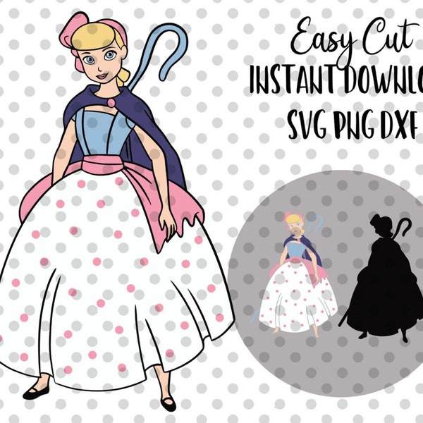 Bo Peep svg, Toy SVG, Easy Cut File for Cricut, Layered by Color, toy clipart