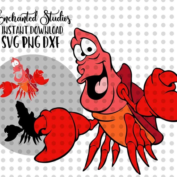 Sebastian svg, Mermaid SVG, PNG, DXF, Layered Cricut File, Flounder svg, Sebastian cricut, Mermaid birthday clipart