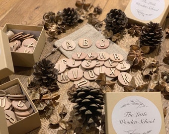 Mini 3D Wooden Alphabet Disks