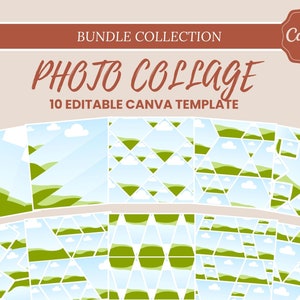 10 Photo Collage Canva Template | DIY Photo Grid Layout for Social Media & Prints | Instagram Photo Collage | Editable Canva Frame Template