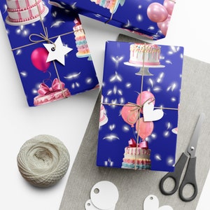Birthday Wrapping Paper: Cakes and Bows - Pink {Celebration, Birthday, Gift Wrap}