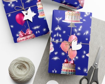 Papier zum Geburtstag: Kuchen und Schleifen - rosa {Feier, Geburtstag, Geschenkverpackung}